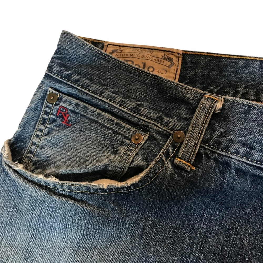 Polo Ralph Lauren Authentic Dungarees Mens‎ Blue Straight Leg Denim Jeans 36x32 - Picture 16 of 16